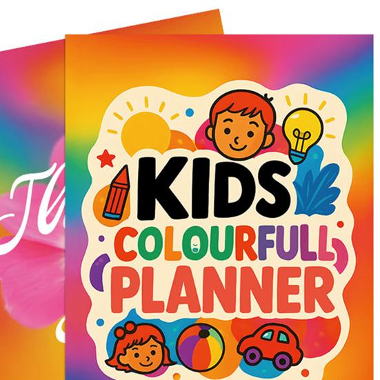 Colorful Kids Planner for Daily Schedule And Goal Tracking Fun Educational Organizer with Doodle Pages Children's Homework Planner