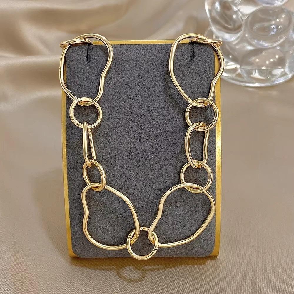 Irregular Circular Chain Gold Color Link Choker Necklace Women Necklace Party Jewelry Gifts