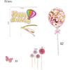 Rainbow Cake Topper Set with Balloons Cloud Butterfly Girls Birthday Party Decor