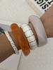 Vintage Hvid Emalje Bambusled Armbånd til Kvinder Overdrevet Geometrisk Bred Klodset Resin Armbånd Mode Smykker Gaver