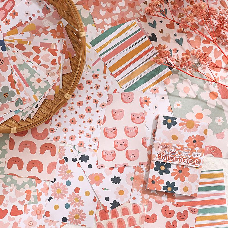 50pcs Vintage Paper Multi Style Deco Retro Stationery Supplies Writing Paper Junk Journal Label Scrapbooking Material Supplies