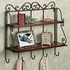 50.8cm Wooden Wrought Iron Cutlery Racks Folding Spice Rack Kitchen Utensils Rack