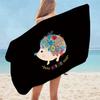 Cute Hedgehog Bath Towel Cartoon Beach Towel for Bathroom Hotel Gym Spa Sport Travel Camping Soft Absorbent Kitchen Dish Towel
