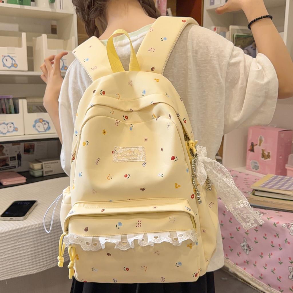 Schoolbag High-value Schoolbag Female Korean Version Pain Bag Large Capacity Junior High School Student Backpack Lightweight Primary School