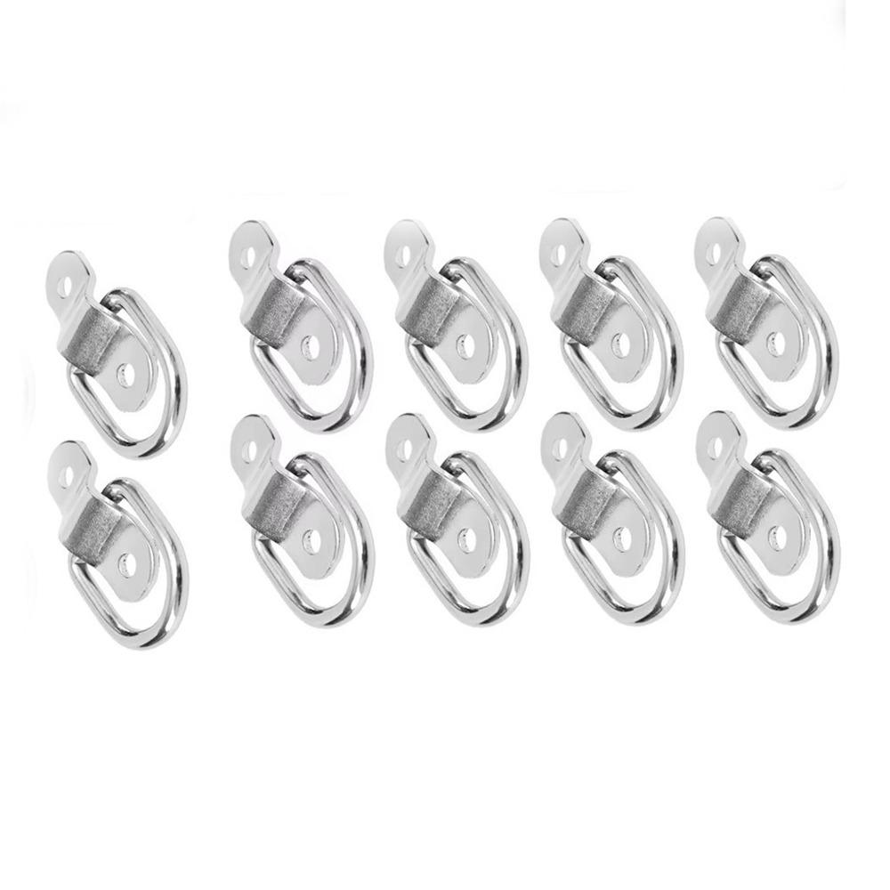 10Pcs Heavy Duty Cargo Tie Down Ring Universal Fit Fastener Ring Trailer Pull Hook Van Mount