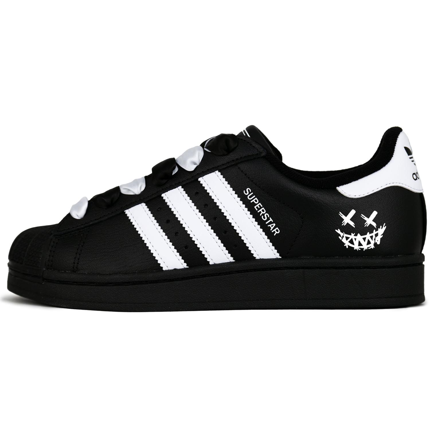 

Adidas Originals Superstar 2 Shell Head Black Legend Leather Abrasion Resistant Breathable Low top Skateboard Shoes JI0079(Team1664-) 40⅔