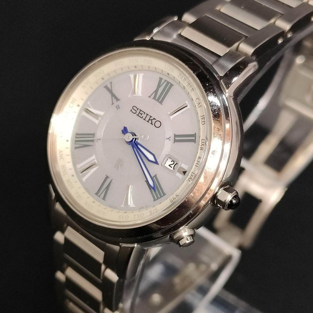 

[USED] Seiko Seiko Lucia White Blue Silver Solar Watch