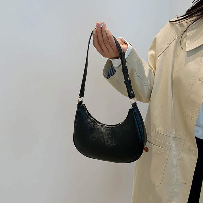 Fashion Armpit Bags for Women Lichee Pattern Crescent Bag Leather PU Purses and Handbags Designer Small Shoulder Bag CLE