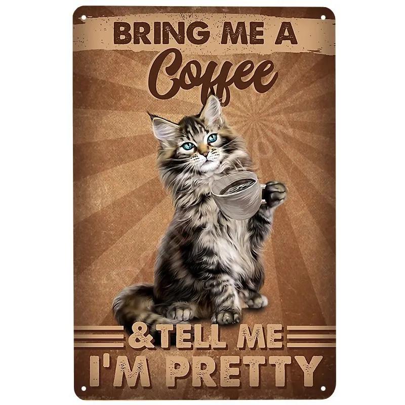 Black Cat Vintage Tin Signs, Funny Metal Art Poster, Wall Decor, Home, Bar, Pub, Cafe, Farm, Bathroom, I Hate Everyone