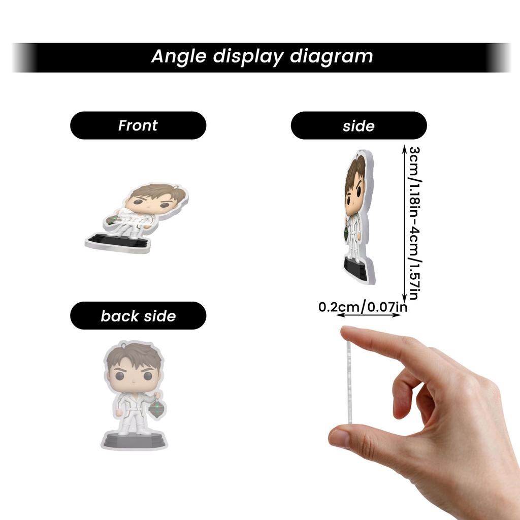 2D Flat Acrylic with Hanging Ornaments, Airplane Box Packaging, Collectible Pendant Set for Display and Decoration