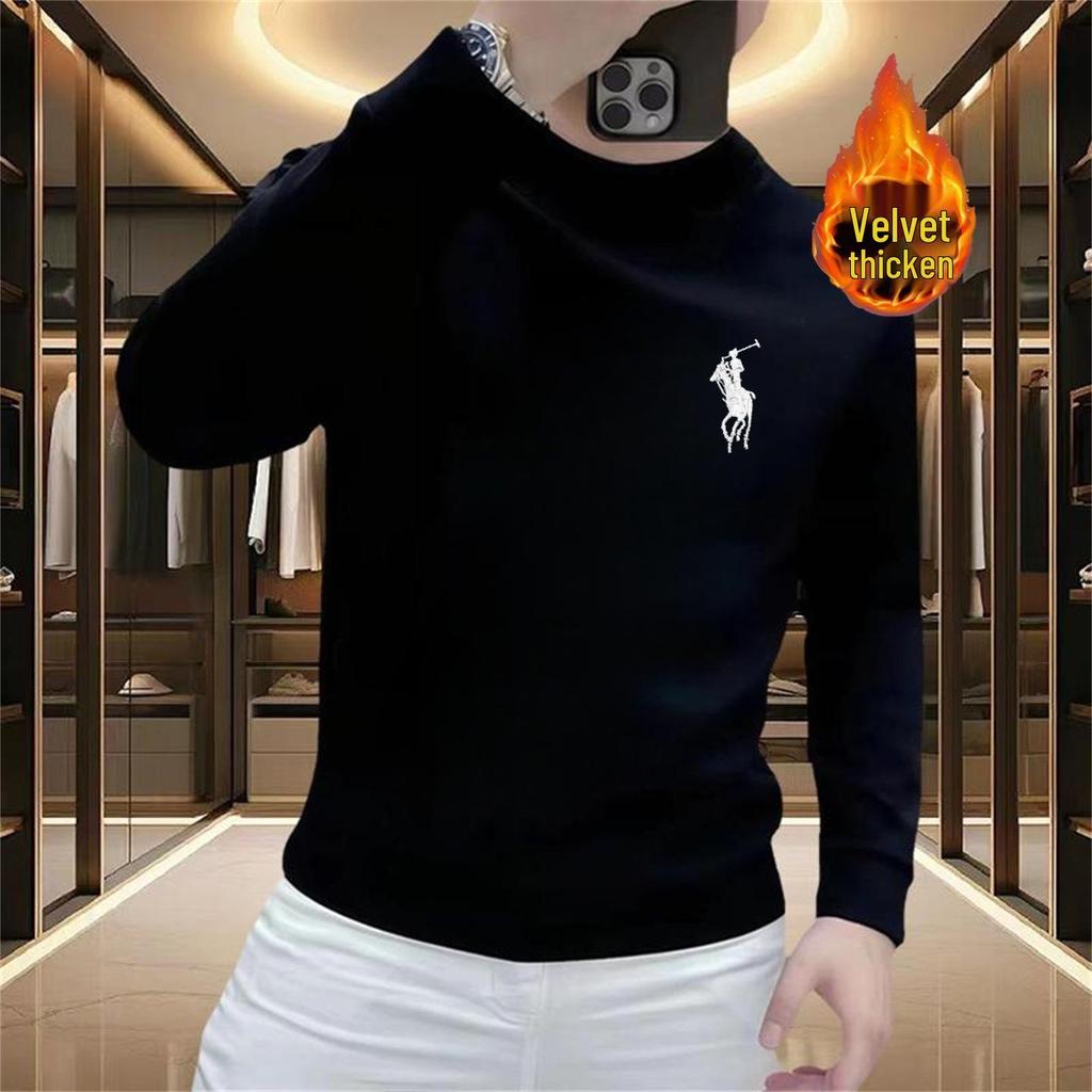 Men’s Stylish Horse Print Round Neck Sweatshirt – Versatile, High-Quality, Casual Long-Sleeve for Autumn/Winter.