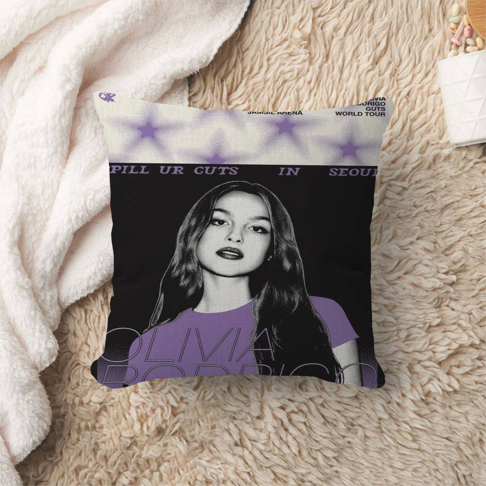 

Singer OOlivia RRodrigo Decorative Room Aesthetics Pillow Case Home Decor Bedroom Sofa Bed Couch Pillow Cover x 30x30 cm