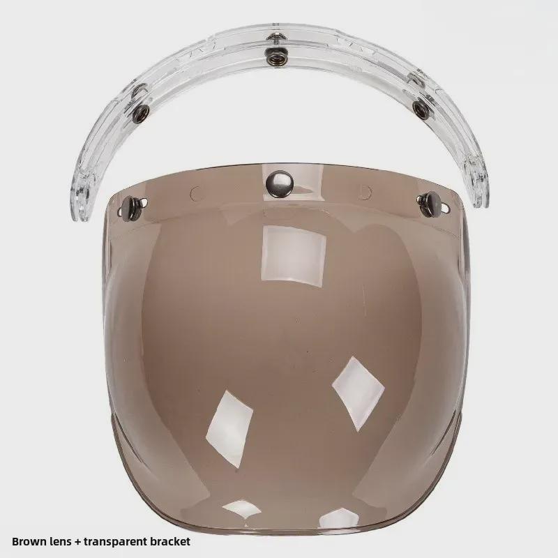 Japanese Three-Button Bubble Lens Motorcycle Helmet