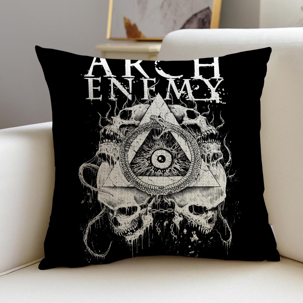 Metal AArch EnemyS Cushion Cover Breathable and skinfriendly linen pillowcase square removable and washable cushion