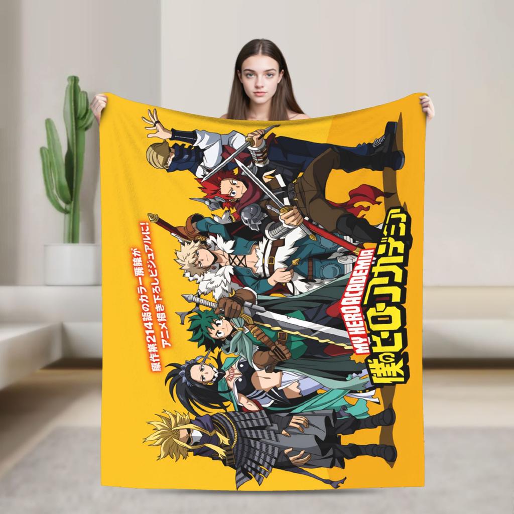 My Hero Academia Super Soft Blankets  Airplane Travel Plush Throw Blanket Aesthetic Couch Bed Flannel Bedspread Sofa Bed Cover
