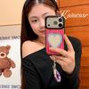 Korean style ins solid color striped love apple 17promax mobile phone case iphone16pro new protective case female