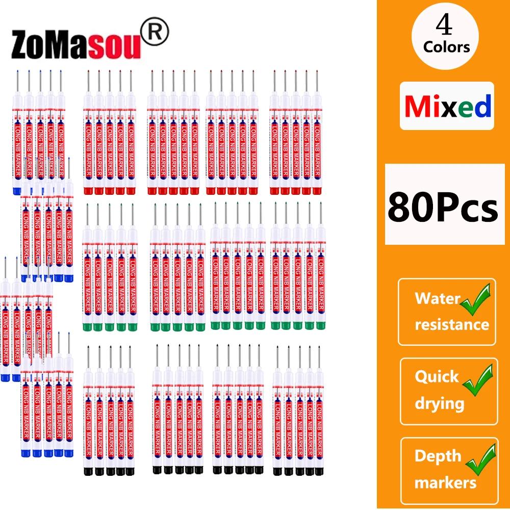 20mm 1-100 Stück Wasserdichter Tieflochmarker Stifte mit langem Kopf für Holzbearbeitung für Metall Tischler Weiße/Schwarze/Rote/Blaue/Grüne Tinte