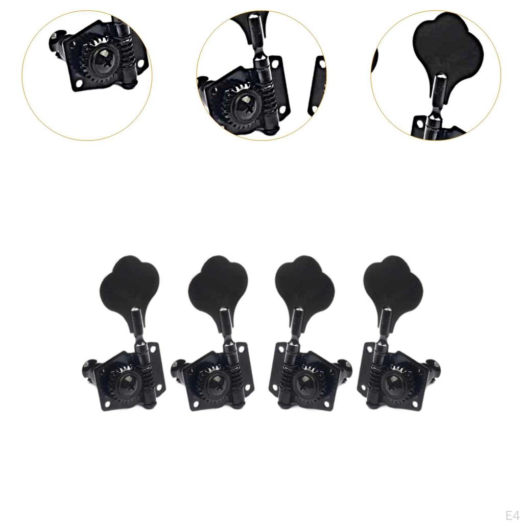 4 Pieces Electric Bass Tuning Pegs Knobs Keys Machine Heads Open Frame Tuner for Show