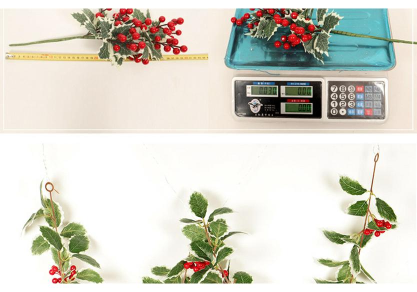 Hong Yu Christmas Wreath: Red Berry & White-Edged Leaf Decorative Hanging