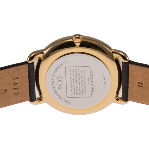 Coach Elliott Women's Stainless Steel Watch with Mineral Glass, Quartz Movement, and Water Resistant for Daily Use, Model 14504245, Black