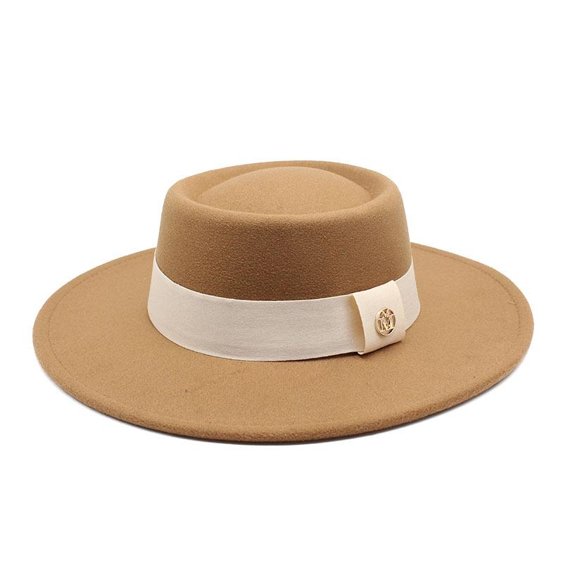 Hat Women'S Season Versatile Wool British Vintage French Celebrity Winter Felt Hat Hepburn Jazz Top Hat