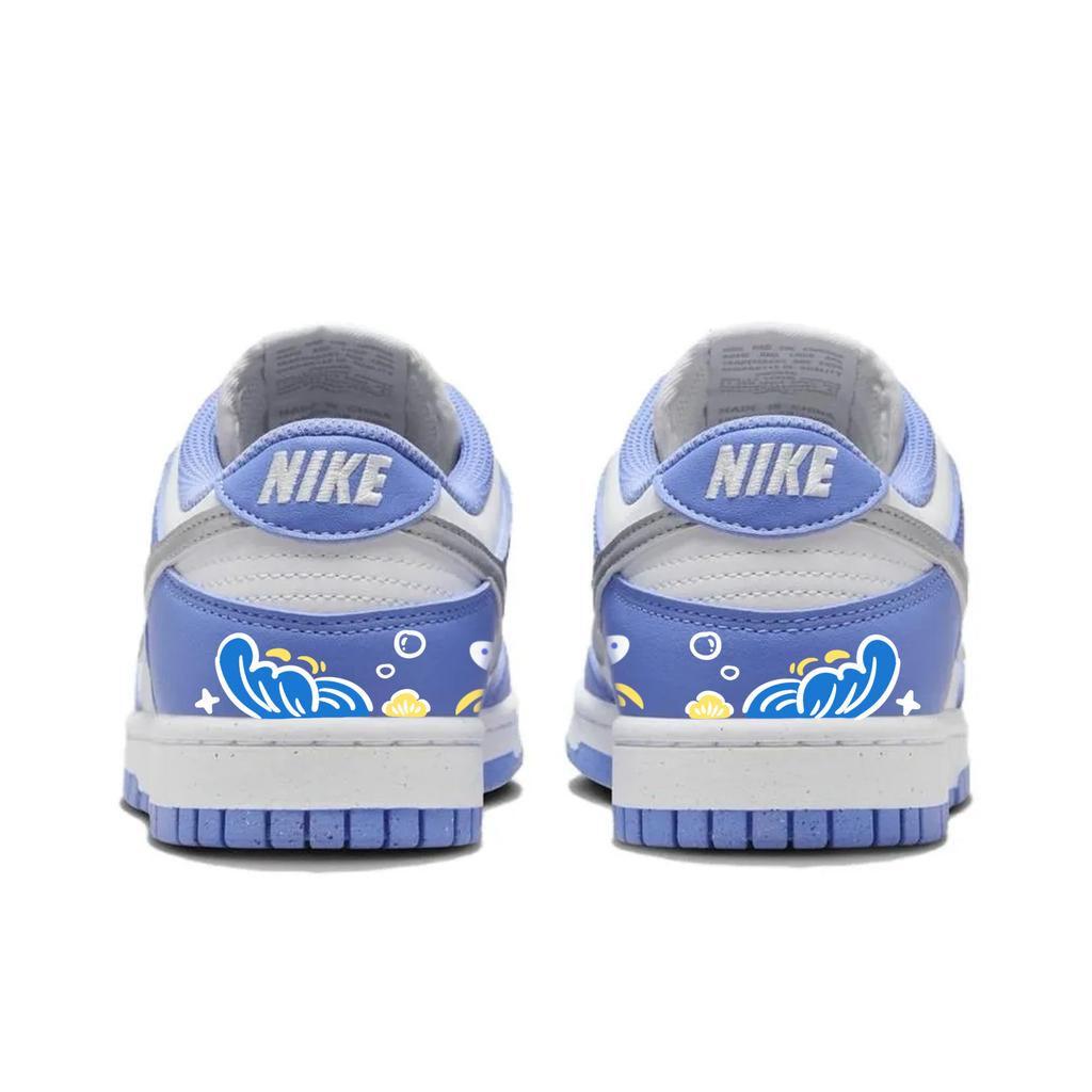 Nike X HAIYANPAOPAOTANG Dunk LOW Next Nature Couro Resistente à Abrasão Antiderrapante Cano Baixo Tênis de Skate Unissex DD1873-402(Team2124-)