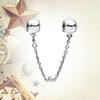 Sparkling Safety Chain Collection Charm Bead Charms Triple Clear Stone Safety Chain Safety Chain Clip Compatible With Authentic Bracelets Do It Yourse