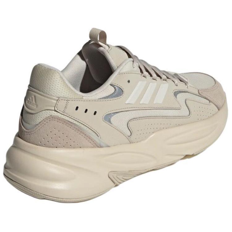 Adidas Ozwave PU Fabric Synthetic Leather Comfortable Versatile Low-Top Dad Shoes Unisex Sneakers Khaki JS3024