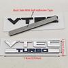 3D ABS Chrome Black Logo VTEC TURBO Badge Car Rear Trunk Sticker Emblem Decal Badge For Honda Civic Accord CRV Auto Accessories aky256