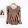 Women's Wool Silk Thermal Seamless Base Layer Top with Velvet Lining