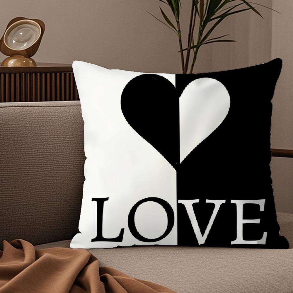 Advanced Black White Pillow Case Silky elegant Comfort Sofa Bed Invisible zipper