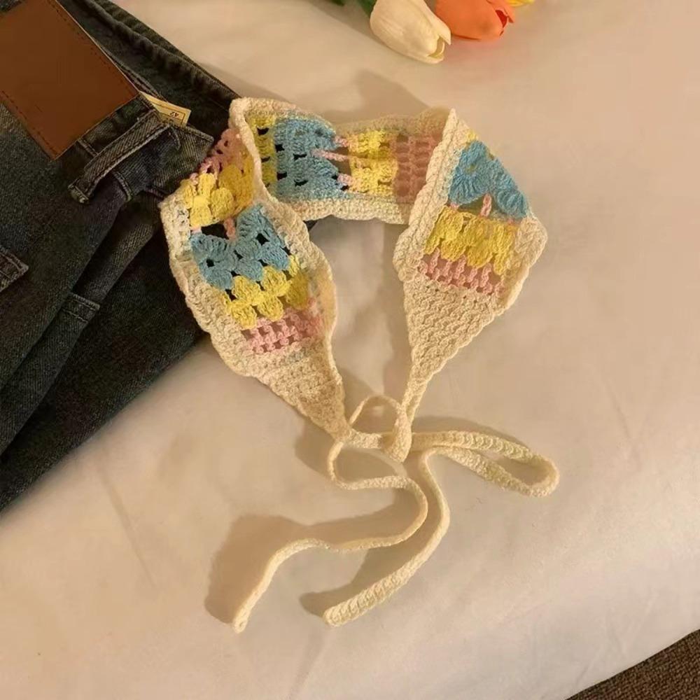 

Floral Ethnic Style Turban Flower Women Hair Scarf Sweet Crochet Bandana Travel Style 5