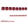 Red Short Square Press-on Nails for Hands & Feet - French Nail Art