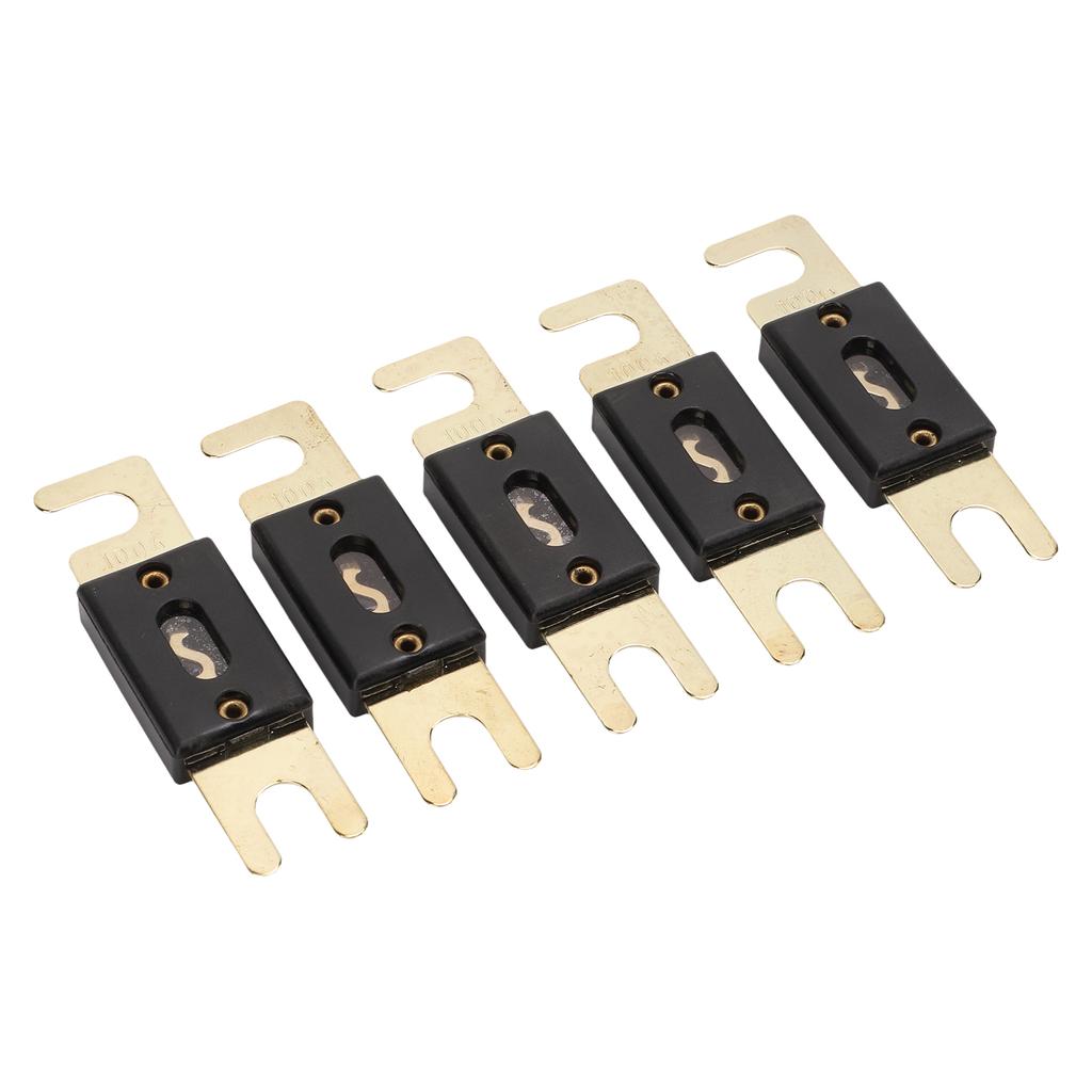 5Pcs Set 12V 24V 32V 100A ANL Blade Fuse Gold Plated Large Size for Car Audio Video System