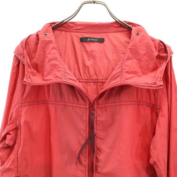 unused Johnbull Long sleeve Garment die Zip hoodie M Red Nylon Men's Used