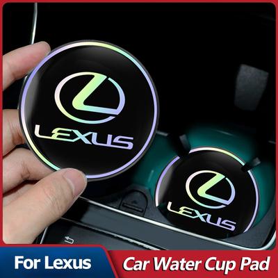 2Pcs Car Emblem Water Cup Pad Color Insulated Coasters Mat For Lexus RX300 IS200 IS250 ES350 Ct200h UX250h NX300h RX350 ES300h