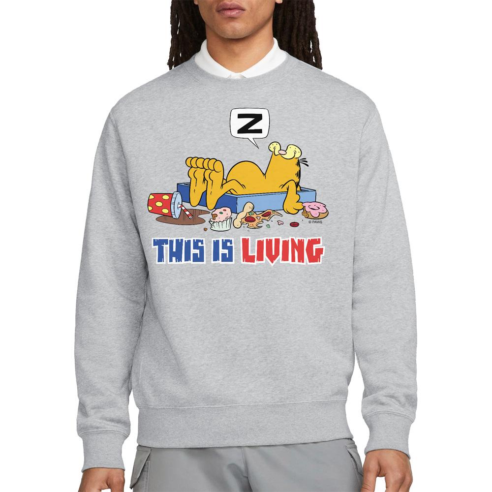 Garfield Unisex Adult This Is Living Sweatshirt