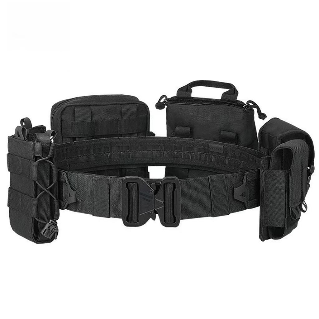 Outdoor  Waist Belt – 8-Piece Quick Release Equipment Set, Multi-Functional Patrol Belt for Duty, Security, and  Activities