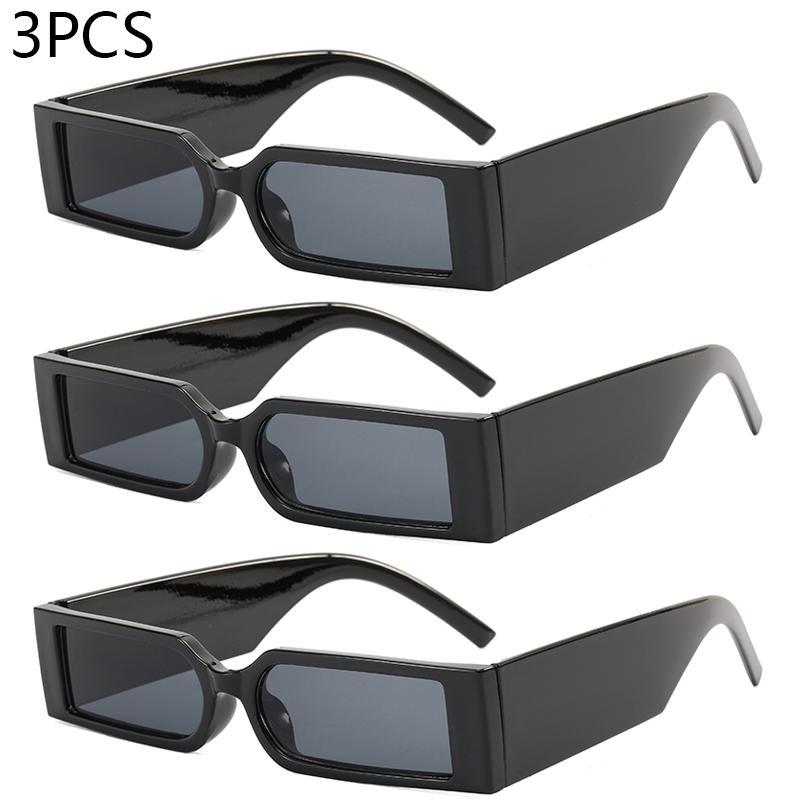 Luxury Rectangle Fashion Sunglasses for Men Hip Hop Vintage Designer Black Shades UV400 Small Frame Personality Eyewear