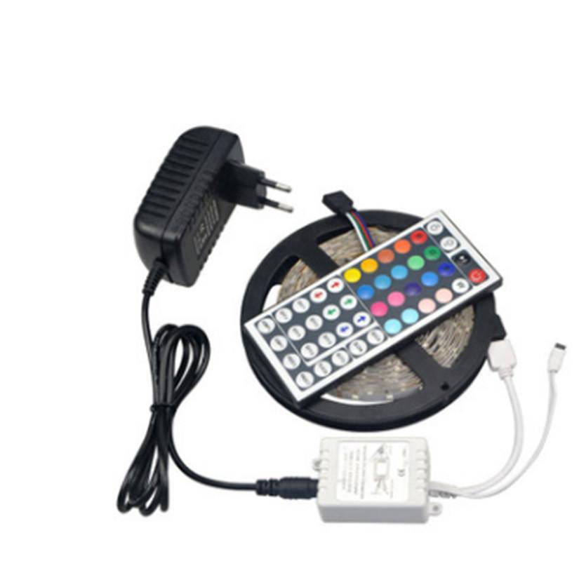 12v 3528rgb Led Tape With Mini Remote Controller Nonwaterproof Bright Lighting For Tv Background Decoration