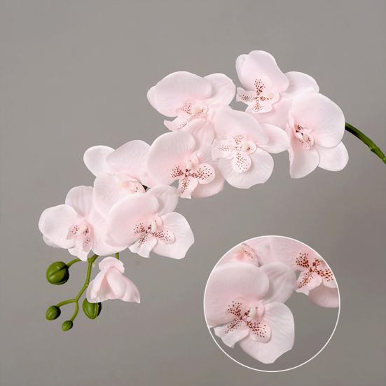 Artificial Orchid Flowers Long Stemmed Realistic Phalaenopsis Orchids No Maintenance Velvet Petals Fake Flower Home Decor