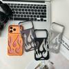 Applicable to iPhone17Promax matte hollow flame mobile phone case Apple 16 breathable heat dissipation anti-drop protective cover