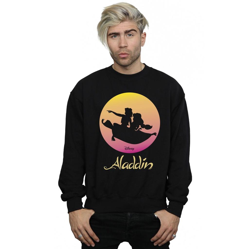 Disney Mens Aladdin Flying Sunset Sweatshirt