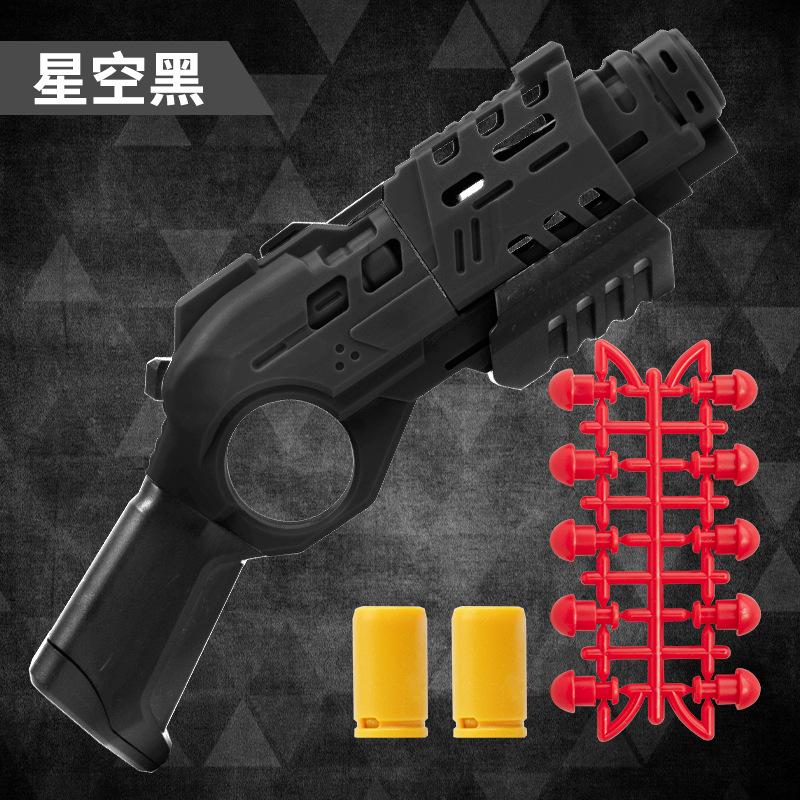 Pistol Shell Throwing Continuous Firing Blowback Soft Bullet Gun Soft Bullet Toy Shooting Weapons for Kids Birthday Gift