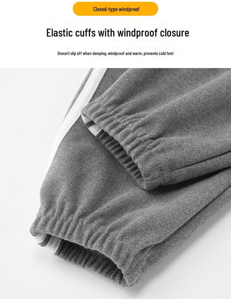 Unisex Kids' Double-Sided Fleece Casual Pants with Double Stripes for Fall/Winter