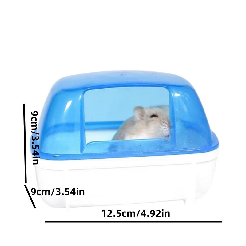 Hamster Toilet Chinchilla Bath House Golden Bear Bathroom Fully Transparent Field Of View Anti-spill for Gerbil Other Small Hams