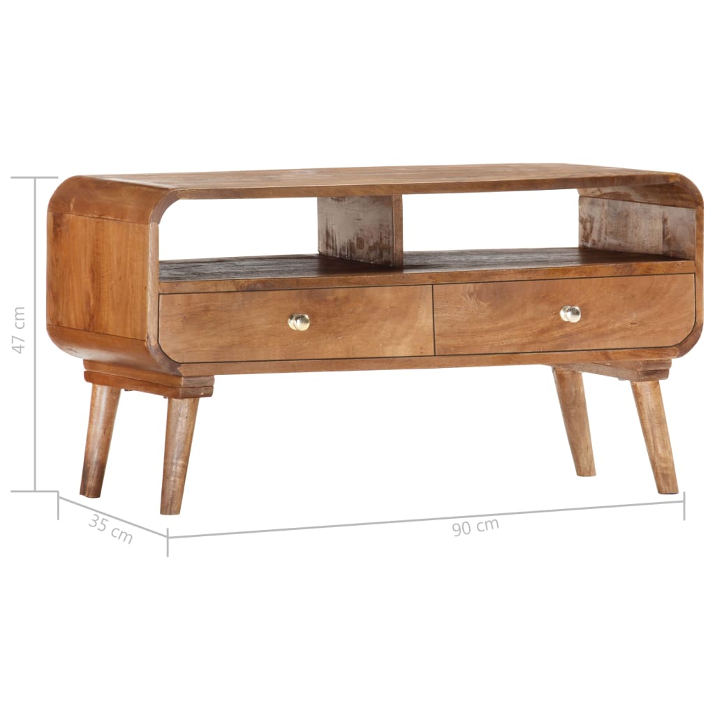 TV Stand 90 X 35 X 47 Cm Solid Mango Wood