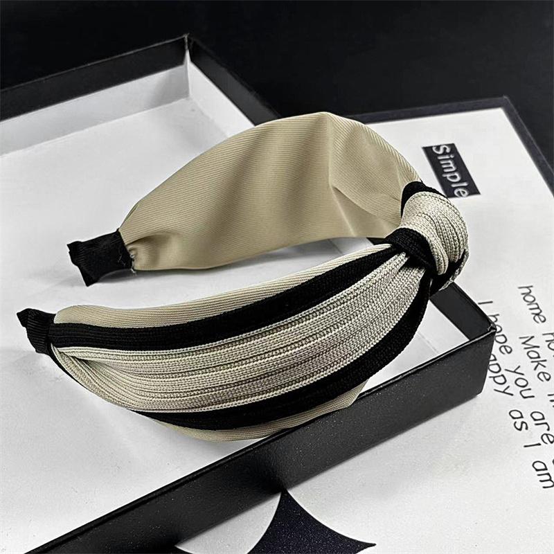 

Шикарна жіноча трикотажна пов язка на голову з вузлом для жінок, повсякденний головний убір для шопінгу, широкий обруч для волосся, аксесуари