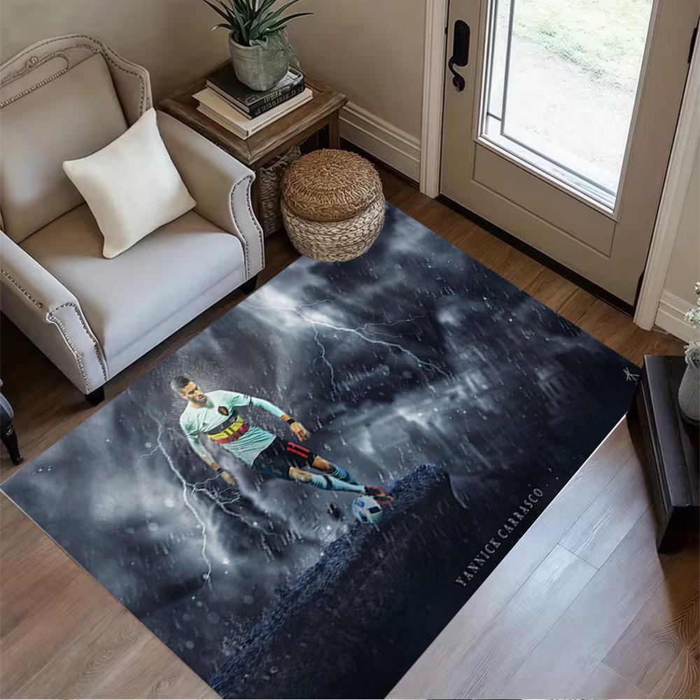 Goalkeeper Saves Ball. Area Rug Design for Playrooms Decorate room Kitchen Bedrooms Antislip Carpet Anime Office Decor Wedding Party Gift