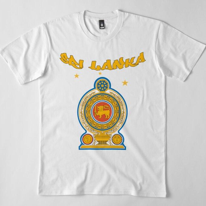 Buy Men Premium Cotton TShirt Sri Lanka Flag Coat of Arms Print Tees